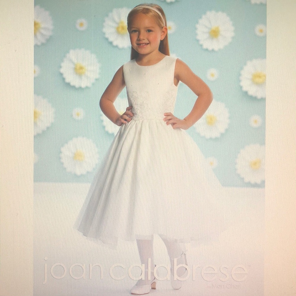 Joan Calabrese Style 116395 Girls White Dress Sz 7